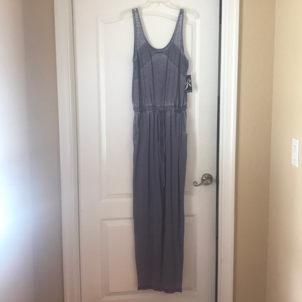 Rampage sleeveless, jumpsuit, tie dye blue